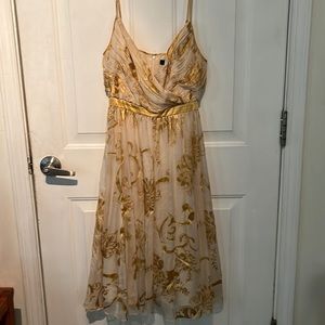 Gold and ivory cocktail dress size 8